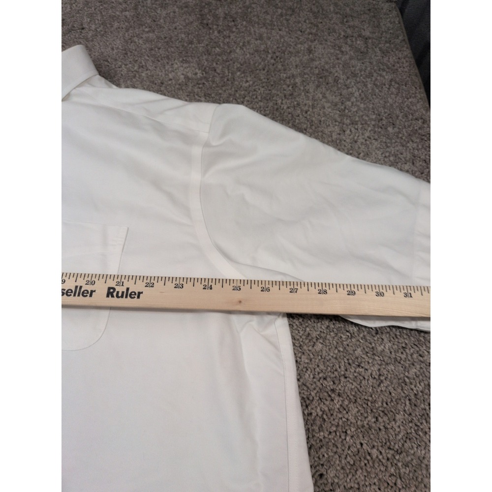 LL Bean Mens 18 Traditional Fit Short Sleeve Button Down Shirt White 215174 - Picture 4 of 5